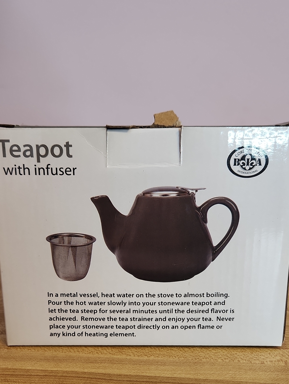 BIA Cordon Bleu 30 oz Stoneware Teapot with Stainless Steel Infuser Basket